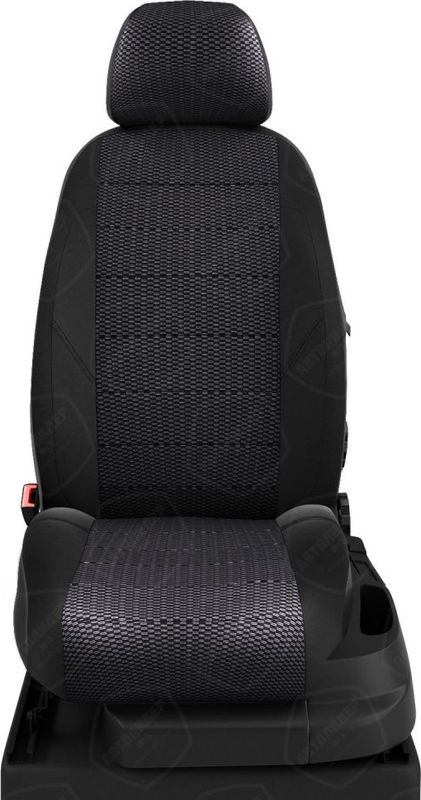 Чехлы Автолидер на сидения для Jac JS4 2019-2026, цвет Черный/Рельсы. Артикул JE45-0102-JK2