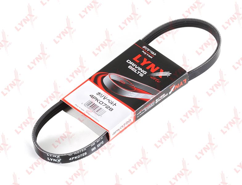 Приводной ремень поликлиновой LYNXauto. Артикул 4PK0728