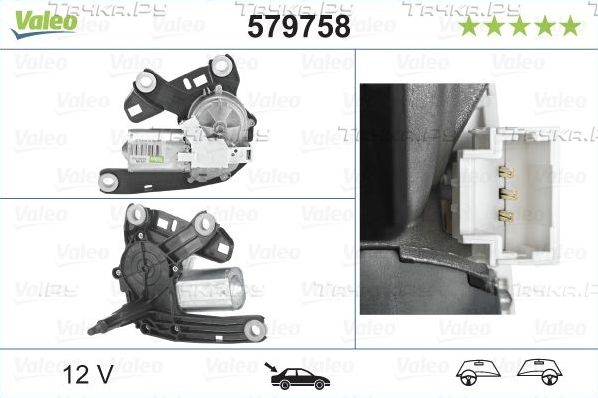 Мотор стеклоочистителя (моторчик дворников) Valeo Orignal Part задний для Opel Combo E 2018-2026. Артикул 579758