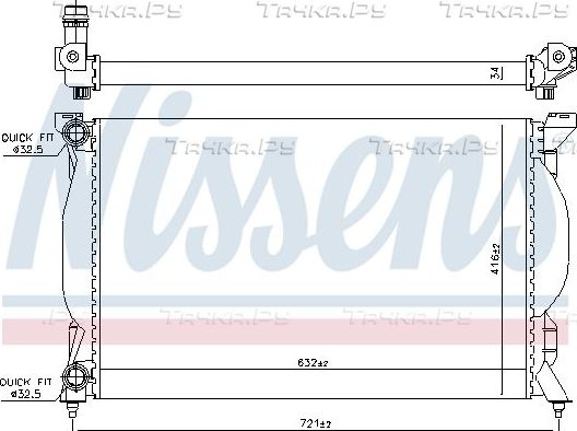 Радиатор охлаждения двигателя Nissens для SEAT Exeo 2008-2013. Артикул 60304A