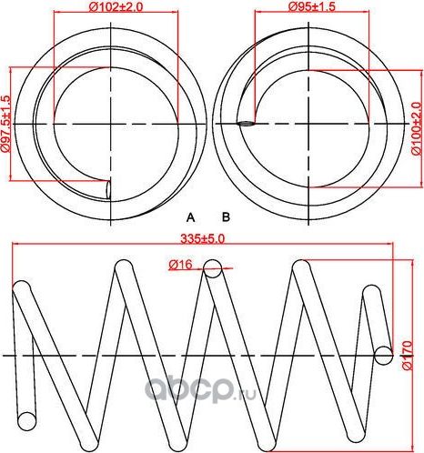 Пружина подвески передней Citroen Jumper 250/290, Fiat Ducato 250, Peugeot Boxer (Zikmar). Артикул Z48146R