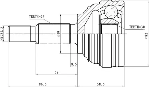 Шрус Наружный (Zikmar). Артикул Z87150R