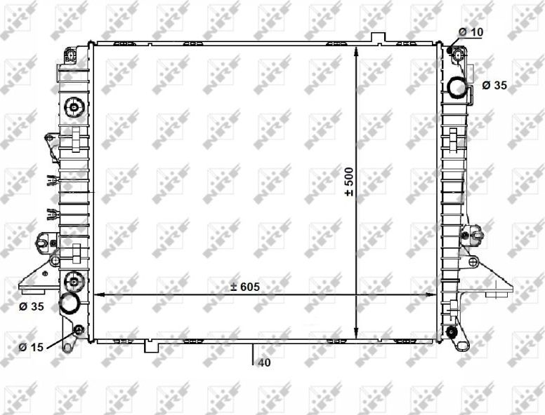Радиатор охлаждения двигателя NRF (алюминий). Артикул 58463