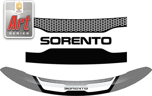 Дефлектор СА Пластик для капота (Серия "Art" белая) Kia Sorento 2012-2026. Артикул 2010011407963