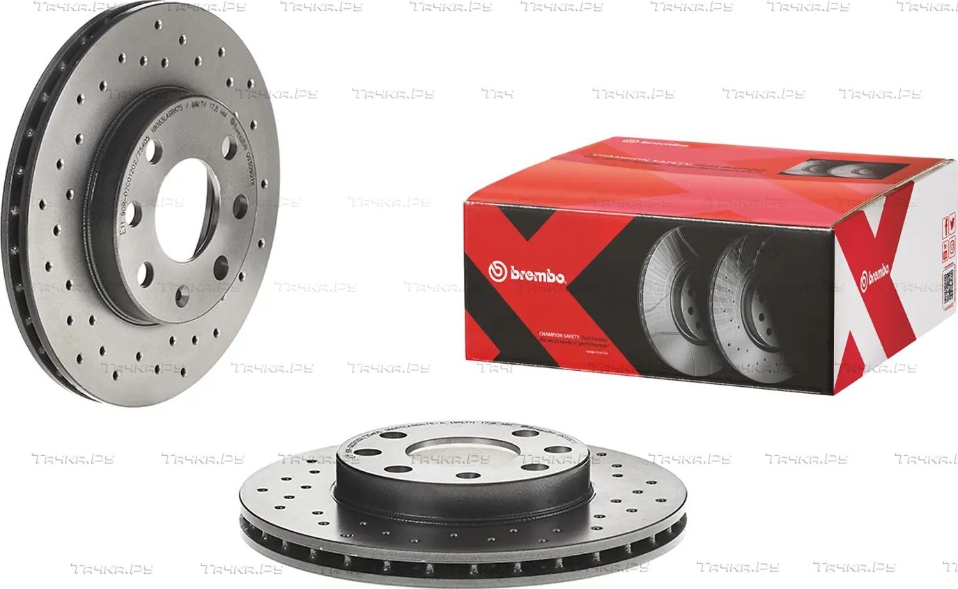 Тормозной диск Brembo XTRA LINE - Xtra передний для Chevrolet Aveo I 2003-2012. Артикул 09.3090.1X