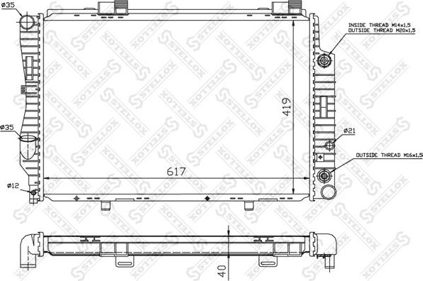 Радиатор охлаждения двигателя Stellox. Артикул 10-25915-SX