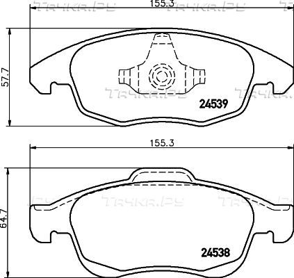 Тормозные колодки Mintex передние для Citroen C4 Picasso I 2007-2013. Артикул MDB2890