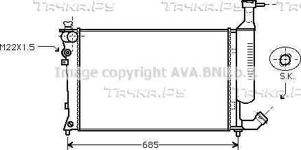 Радиатор охлаждения двигателя AVA. Артикул CNA2168