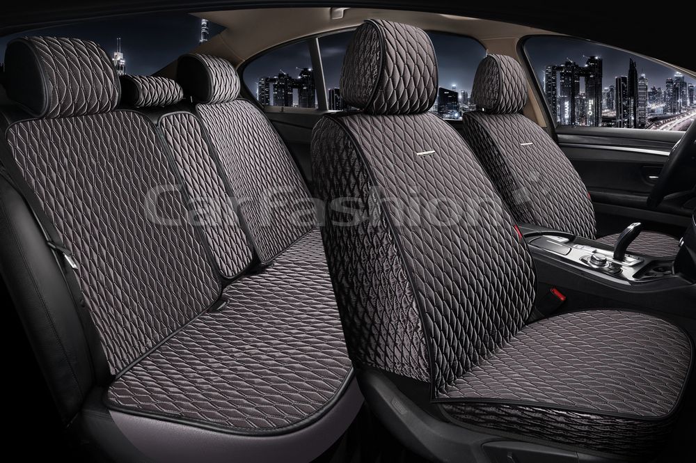 Накидки универсальные CarFashion Iceberg Plus для авто, цвет Серый/Черный/Темно-серый. Артикул 22715