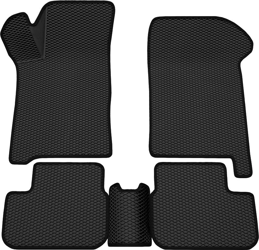 Коврики Rezkon 3D EVA Ромб резиновые для салона Lada Samara 2114 2001-2013 Черный кант. Артикул 9239010101