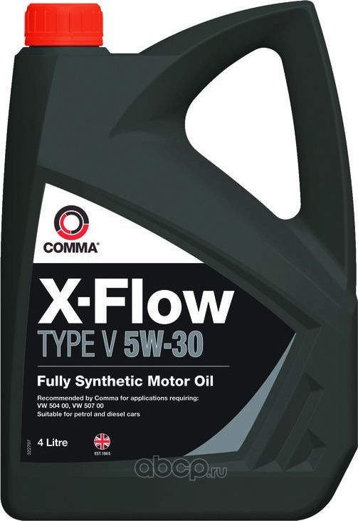 Масло моторное 5W30 COMMA 4л синтетика XFLOW TYPE V. Артикул XFV4L