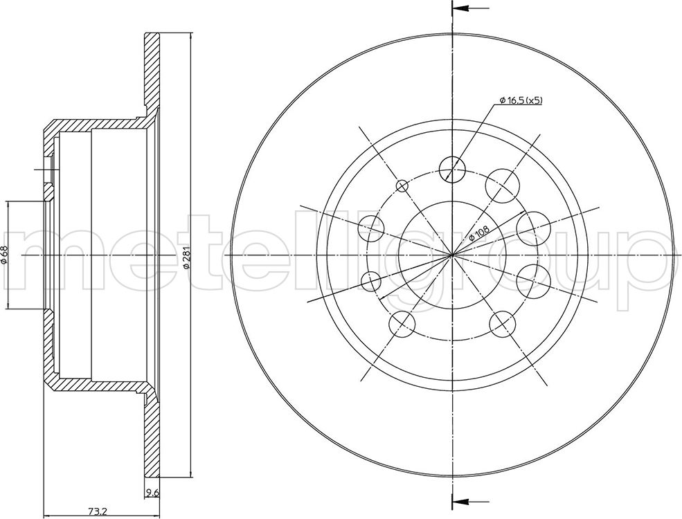 Тормозной диск Metelli. Артикул 23-0074