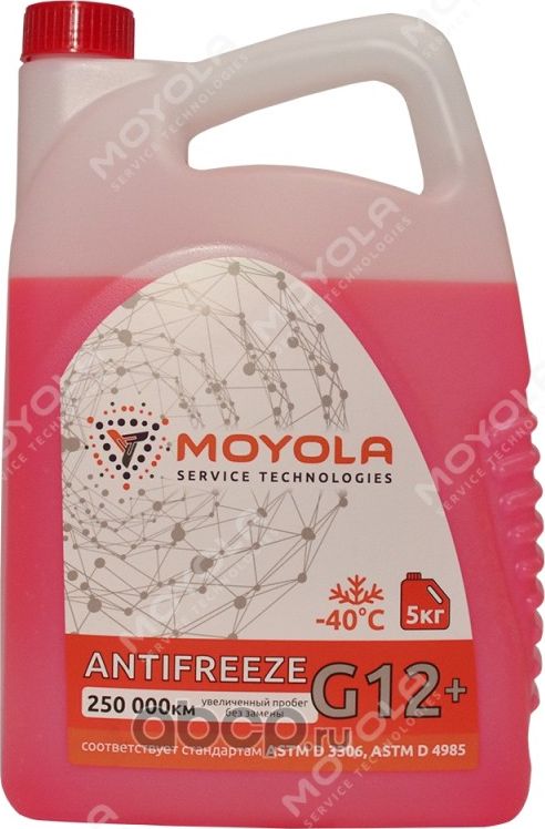 АНТИФРИЗ G-12, КРАСНЫЙ, 5КГ (Moyola). Артикул MA5G12