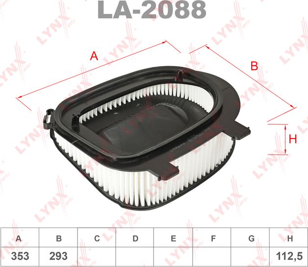 Воздушный фильтр LYNXauto. Артикул LA-2088