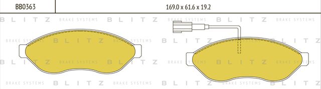 Колодки тормозные дисковые передние Citroen Jumper 2006-, Peugeot Boxer 2006-, F (Blitz). Артикул BB0363