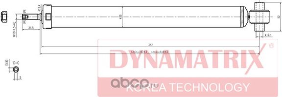 DSA343459 DYNAMATRIX-KOREA, АМОРТИЗАТОР ПОДВЕСКИ ГАЗОНАПОЛНЕННЫЙ КНР. Артикул DSA343459