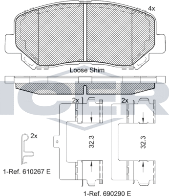 Тормозные колодки Icer передние для Dodge Dart 2012-2016. Артикул 182196-200