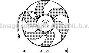 Вентилятор радиатора двигателя AVA для Citroen Evasion 1994-2002. Артикул PE7513