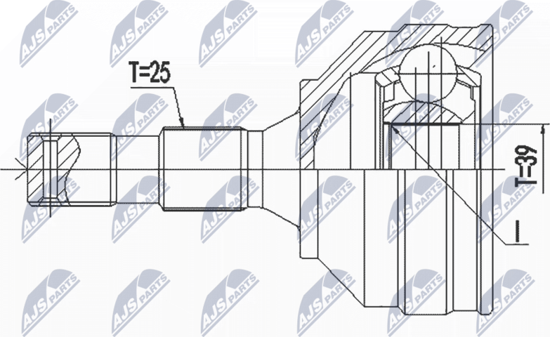 Шрус внутренний (граната) NTY. Артикул NPZ-PE-029