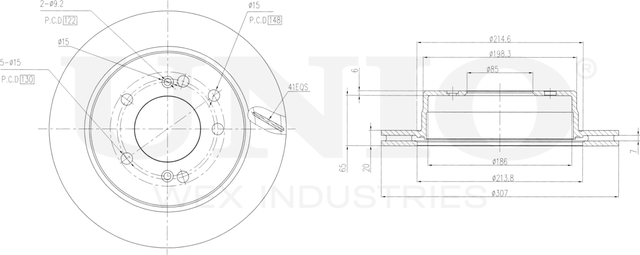 Диск тормозной (Unio). Артикул BRD-20464