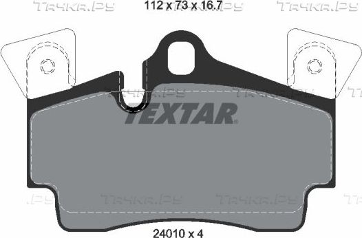 Тормозные колодки Textar задние для Porsche Cayenne I (955) 2004-2007. Артикул 2401001
