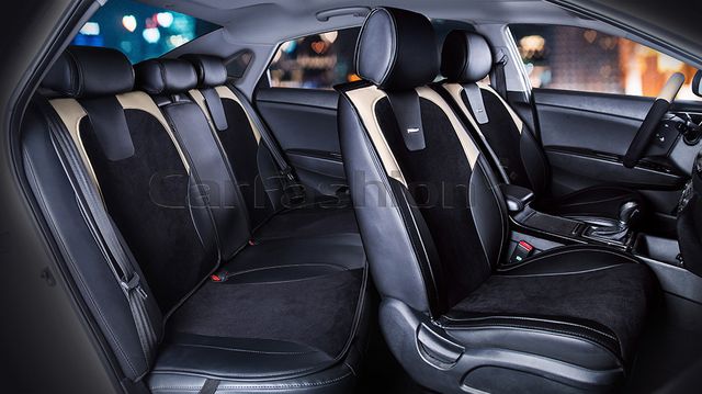 Накидки универсальные CarFashion Space Plus для авто, цвет Черный/Черный/Бежевый. Артикул 22402