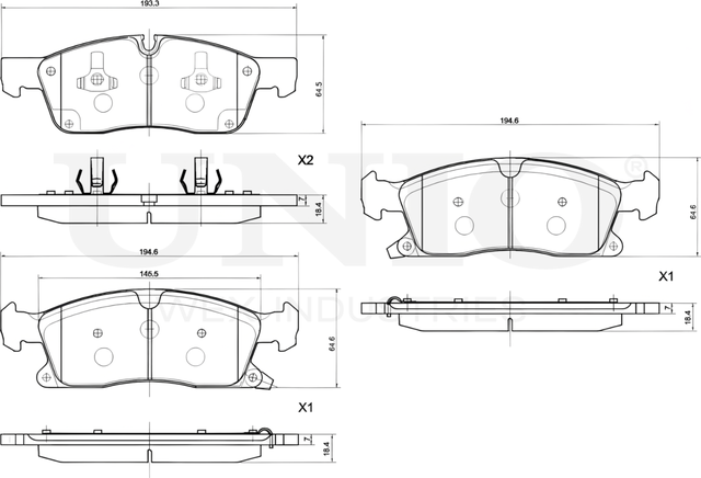 Колодки тормозные диск. передние Jeep Grand Cherokee IV 10- (Unio). Артикул BRP-20284