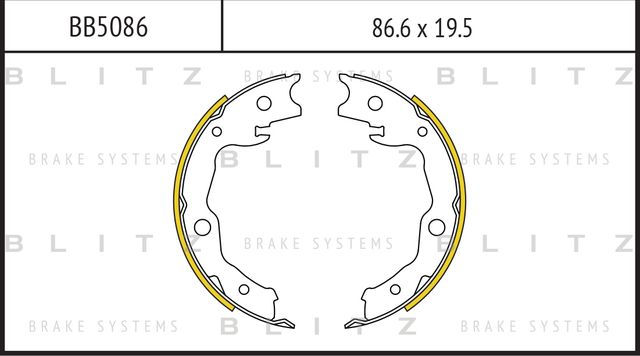 Колодки тормозные NISSAN X-TRAIL 07- барабан. (Blitz). Артикул BB5086