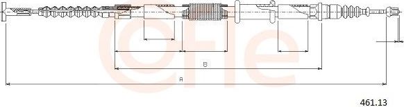 Трос ручника (тросик ручного тормоза) Cofle. Артикул 92.461.13