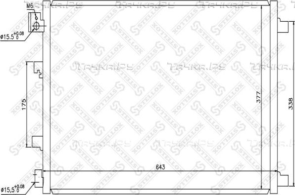 Радиатор кондиционера (конденсатор) Stellox. Артикул 10-45484-SX