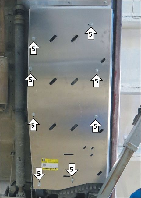 Защита алюминиевая Мотодор усиленная для топливного бака Volkswagen Multivan T6.1 (версия Long) 2020-2026. Артикул 32721