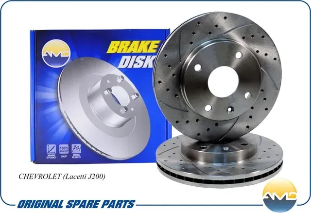 Диск переднего тормоза (1 шт.) 96549782/AMD.SPORT.BD5299 (перфорированный с прот AMD. Артикул AMDSPORTBD5299