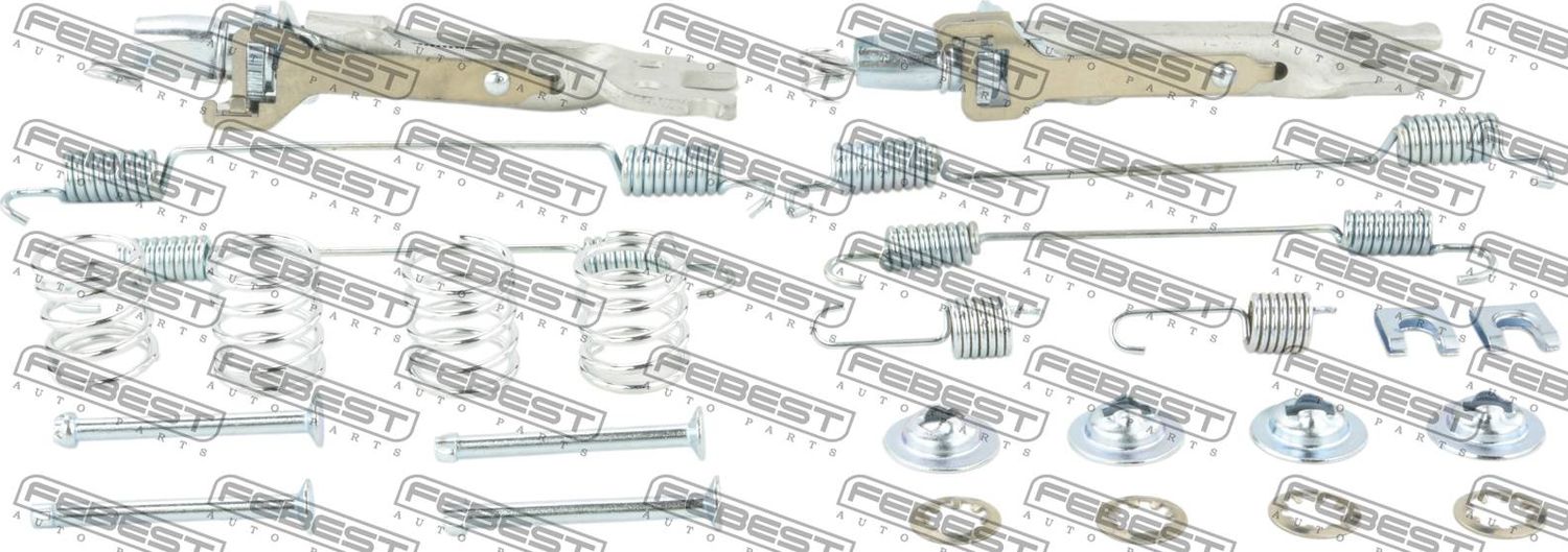 МОНТАЖНЫЙ КОМПЛЕКТ БАРАБАННЫХ КОЛОДОК, шт Febest. Артикул 0204-G15RAR-KIT
