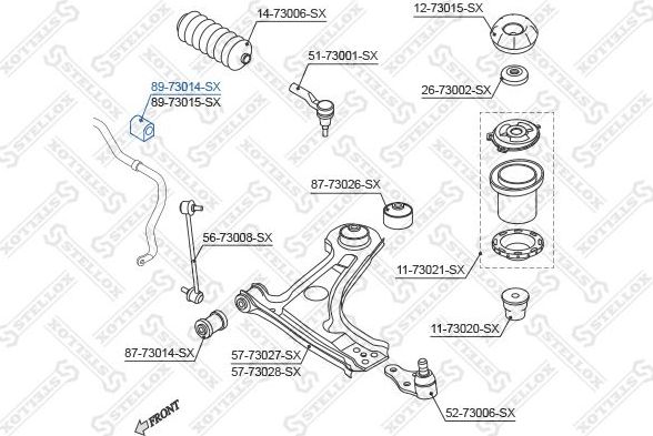 Втулка стабилизатора Stellox. Артикул 89-73014-SX