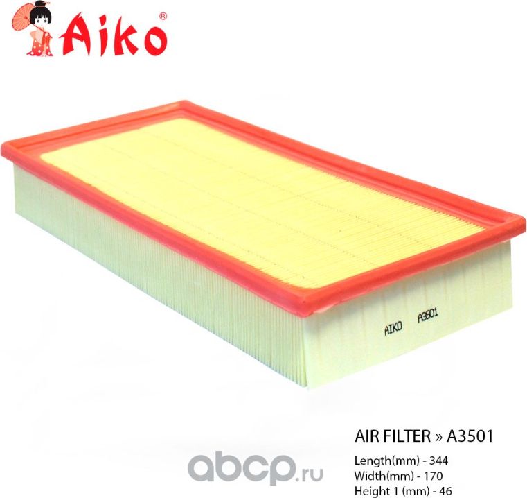 Фильтр воздушный MITSUBISHI Carisma, VOLVO S40, V40 (1995-2005) (Aiko). Артикул A3501