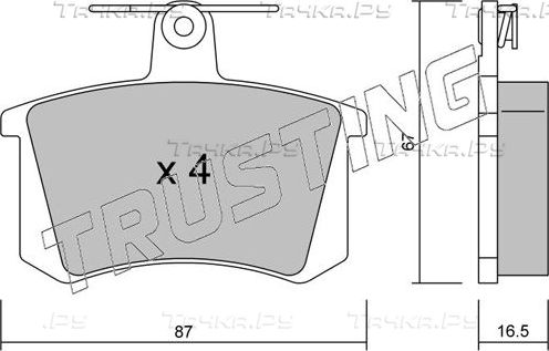 Тормозные колодки Trusting задние для Alfa Romeo 156 I 2000-2000. Артикул 050.0