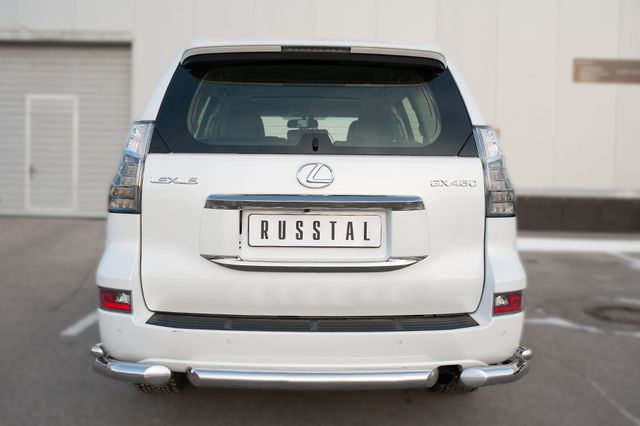 Защита RusStal заднего бампера уголки d76 (секции) d42 (секции) для Lexus GX 460 2014-2026. Артикул LGXZ-001854