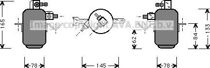 Осушитель кондиционера AVA для Mercedes-Benz W124, A124 1984-1993. Артикул MSD003