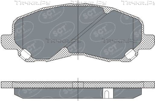 Тормозные колодки SCT-Germany передние для Mitsubishi Galant VIII 2000-2004. Артикул SP273
