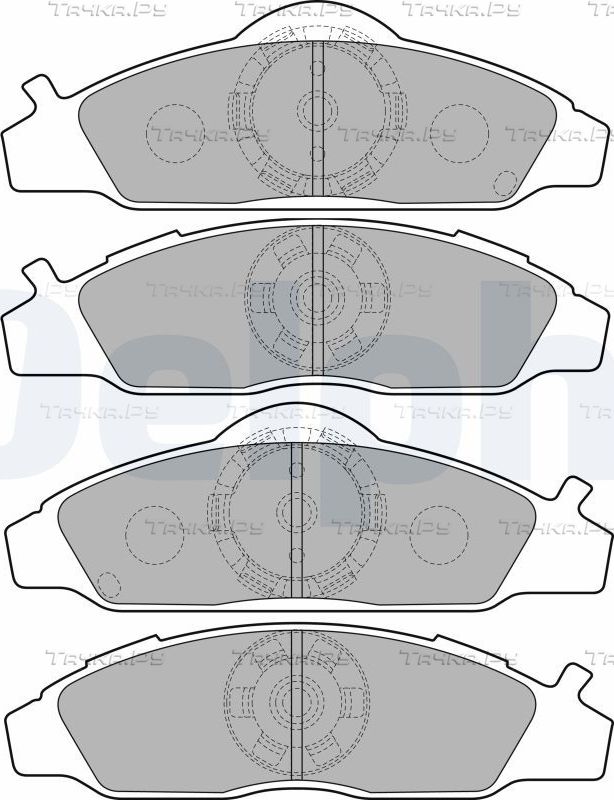 Тормозные колодки Delphi (Low-Metallic) передние для SsangYong Korando Family 1993-1997. Артикул LP1817