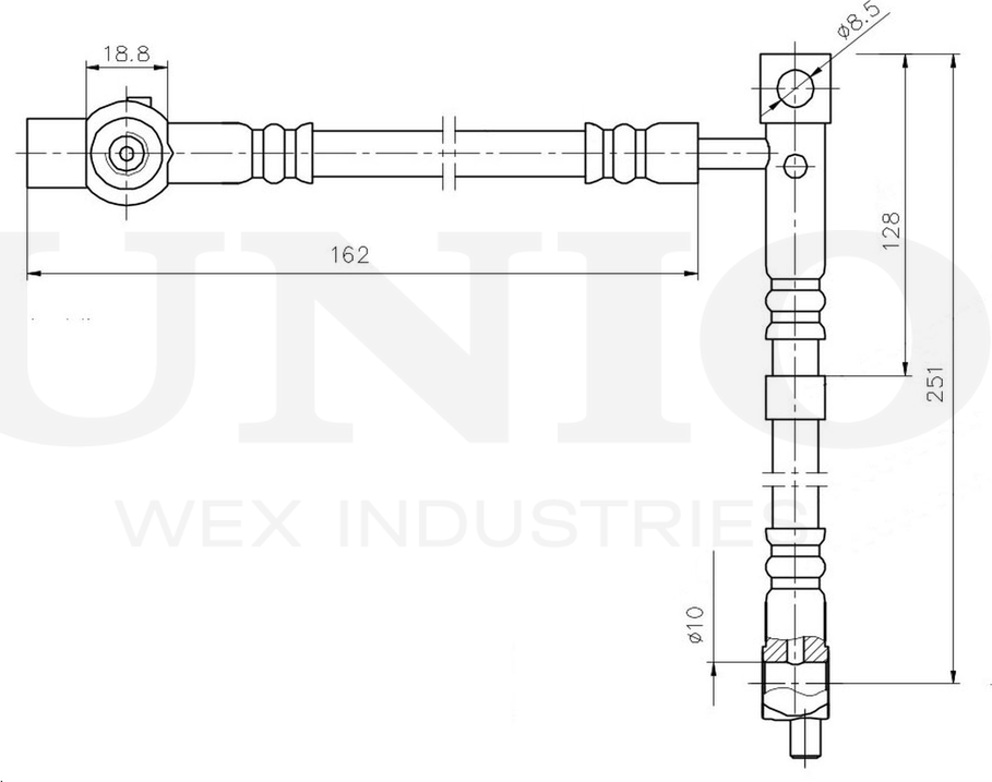 Шланг тормозной (Unio). Артикул BRH-10074