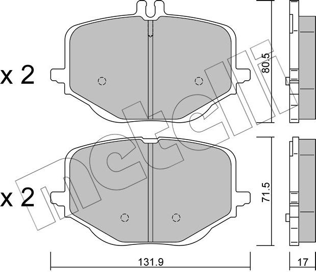 Тормозные колодки Metelli. Артикул 22-1314-0