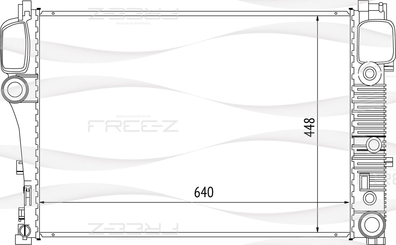 Радиатор MB W221 05- 3.5-6.0/2.5TD-3.2TD охлаждения (Free-Z). Артикул KK0231