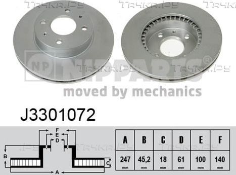Тормозной диск Nipparts. Артикул J3301072