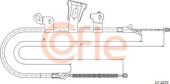 Трос ручника (тросик ручного тормоза) Cofle задний левый для Toyota Echo 2001-2005. Артикул 92.17.1072