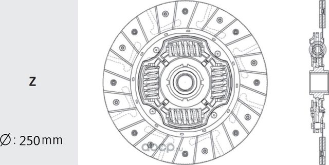 Диск сцепления TOYOTA Hilux (96-) (2.7) (250мм) VALEO PHC Valeo. Артикул TY40