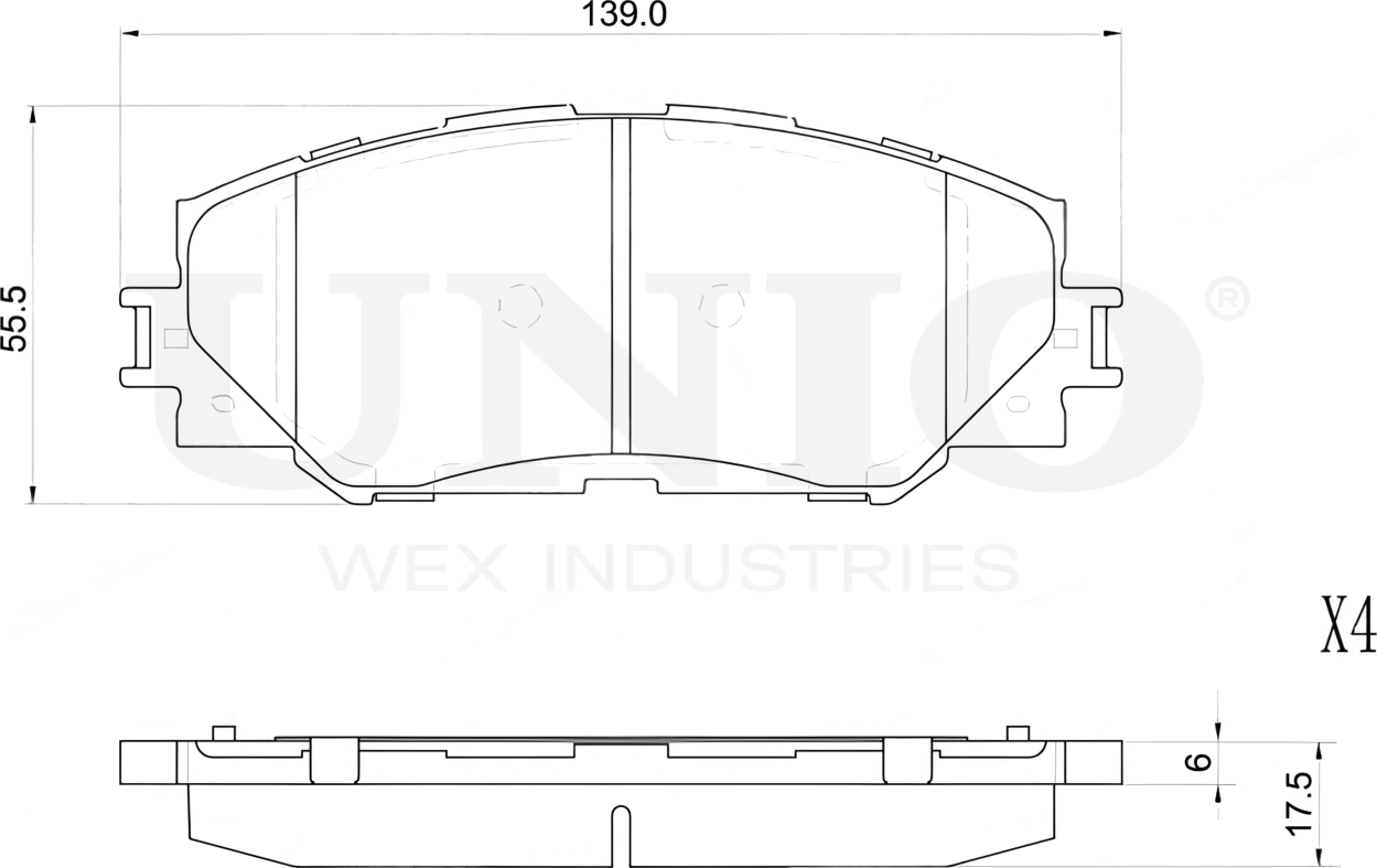 Колодки тормозные дисковые, комплект (Unio). Артикул BRP-20378