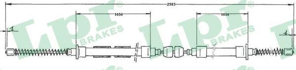 Трос ручника (тросик ручного тормоза) LPR. Артикул C0605B