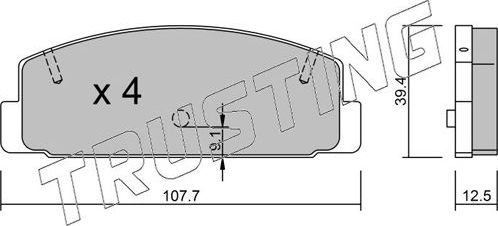 Тормозные колодки Trusting задние для Mazda 6 II (GH) 2007-2013. Артикул 311.2