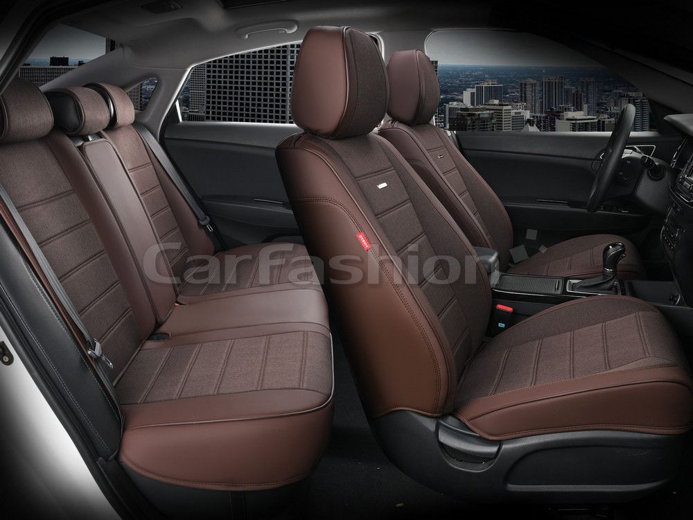 Чехлы универсальные каркасные CarFashion 5D Mayer Plus на сидения авто, цвет Кофе/Кофе/Кофе. Артикул 27006